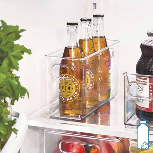 iDesign BPA-Free Plastic Pantry and Kitchen Storage, Freezer and Fridge Organizer Bin with Easy Grip Handles – 10” x 4” x 6”, Clear - style: Pack of 1