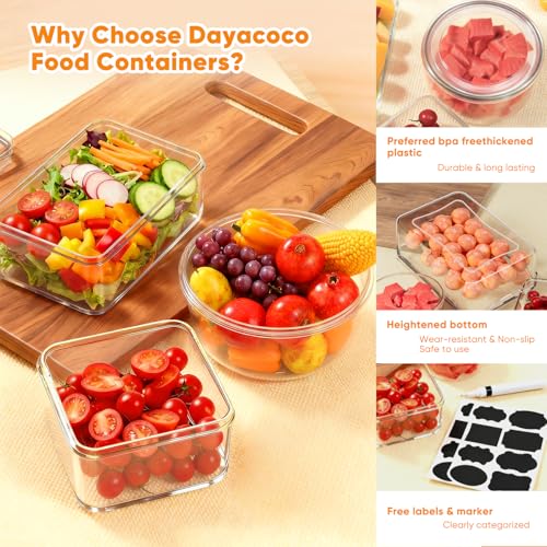 52 Pcs Food Storage Containers with Lids Airtight (26 Containers & 26 Lids) - Leakproof Meal-Prep Container for Kitchen Storage and Organization, Stackable Plastic Food Containers with Labels & Pen