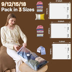 Vacuum Storage Bag with Rechargeable Cordless Pump, 15 Pack Vacuum Seal Space Saver Bags for Clothing Clothes Travel Home - size: 15 Bags with Cordless Pump