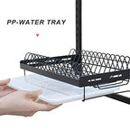 junyuan Hanging Dish Drying Rack Wall Mount,Dish Racks Drainer,3 Tier Kitchen Plate Organizer Storage Shelf with Drain Tray with 3 Hooks,Stainless Steel Black Large Ajustable Height - size: 3tier-Wall Mount