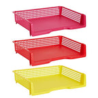 Bright Creations Teacher Supplies Letter Tray Organizer - 6-Pack Rainbow, 9 x 13 x 3 in - Stackable Paper Trays for Classroom & Teacher Desk Organizer