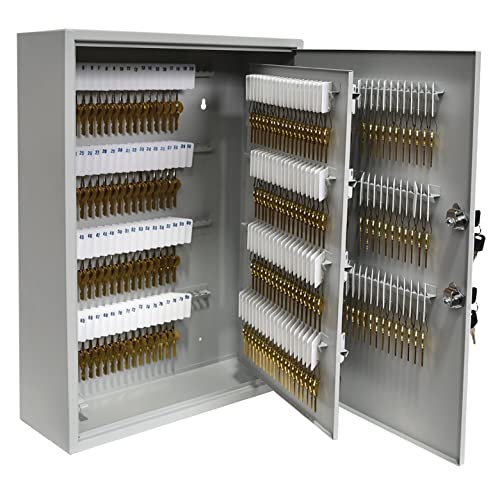 BankSupplies STEELMASTER 320 Key Cabinet - Dual Lock Control Key Box - Welded 22 Gauge Steel Construction - Scratch Resistant - Write-On Key Tags for Easy Identification