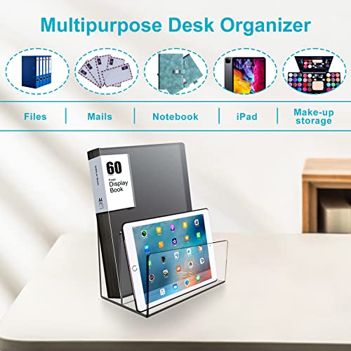 Boloyo Acrylic File Holder,1PC 2 Sections Clear File Organizer Mail Letter Sorter Desktop Folder Holder for Home Office School Envelope Bill Filling Paper Document - color: Clear, size: 2 Sections(1PC)