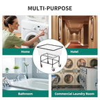Extra-Large Rolling Laundry Cart with Wheels Holds 4 Washer Loads, Wire Laundry Basket, Heavy-Duty Steel Storage Basket with Galvanized Finish, for Commercial or Home Laundry - size: 4 Washer Loads