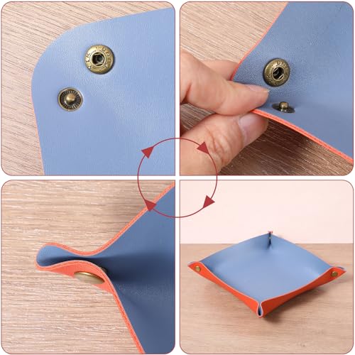 8 Pack Valet Tray PU Leather Jewelry Tray for Women and Man Portable Catchall Travel Storage Dish Plate Key Trays For Entryway Desk Organizer for Phone, Keys, Glasses, Wallet, Earphone, Watch, Coin