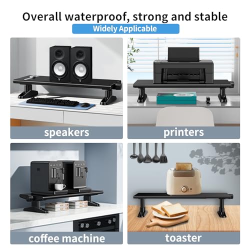 Computer Monitor Stand Riser for Desk,4.4-5.7 Inches Freely Height Adjustable with Cellphone Holder,Multi-Purpose Desktop Organizer Monitor Stands Riser for Computer,Laptop,Printer,TV (BLack)