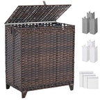 Laundry Hamper with Lid, 190L Large Laundry Basket 3 Section with 6 Removable Liner Bags & 3 Mesh Laundry Bags, Handwoven Rattan Clothes Hamper with Heightened Feet, No Install Needed, Brown - color: Brown