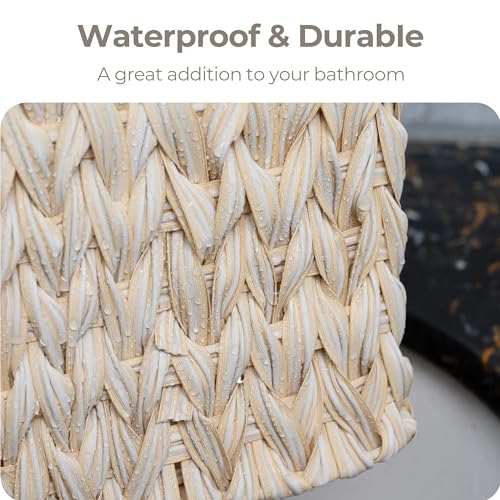 GRANNY SAYS Storage Baskets for Organizing, Wicker Storage Basket for Shelf, Wicker Basket for Organization, Waterproof Basket for Living Room, Decorative Basket for Pantry and Entryway, 2-Pack - color: Butter Milk, size: 13"L x 8 ¼"W x 7"H