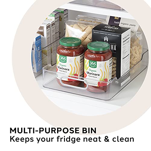 Oggi Cabinet/Drawer Storage Bin - 14" x 10", Clear/Gray, Ideal for Kitchen Organization, Pantry Storage, Fridge Organizing - Set of 6 - size: 14" x 10" - Set of 6