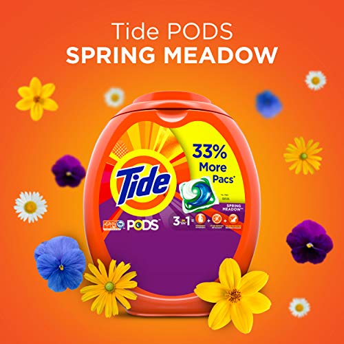 Tide PODS Laundry Detergent Soap PODS, High Efficiency (HE), Spring Meadow Scent, 96 Count - size: 96 Count (Pack of 1)