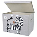 CLCROBD Foldable Large Kids Toy Chest with Flip-Top Lid, Collapsible Fabric Animal Toy Storage Organizer/Bin/Box/Basket/Trunk for Toddler, Children and Baby Nursery (Zebra) - color: Zebra