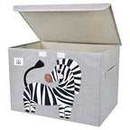 CLCROBD Foldable Large Kids Toy Chest with Flip-Top Lid, Collapsible Fabric Animal Toy Storage Organizer/Bin/Box/Basket/Trunk for Toddler, Children and Baby Nursery (Zebra) - color: Zebra