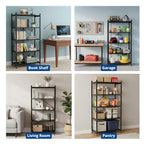 5 Tier Foldable Storage Shelf with Wheels, Heavy-Duty Metal Shelving Unit, No Assembly Book Shelf Rolling Storage Rack for Garage, Kitchen, Pantry, Closet, Exhibition, Office Decor, Black - size: 5-Tier