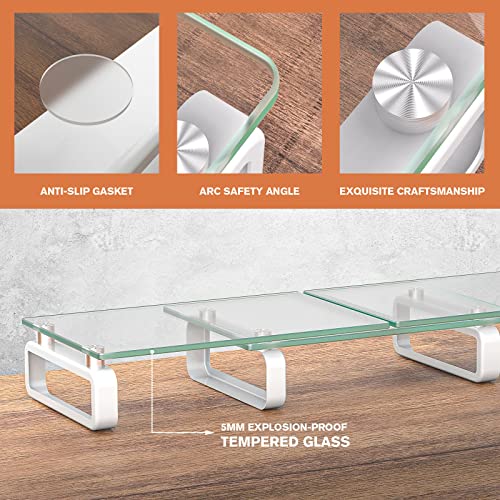 Hemudu Dual Monitor Stand, Computer Monitor Stand, Desktop Organizer, Monitor Stand Riser for PC, Computer, Laptop Clear HD02T-301 - size: 2 Pack Monitor Stand