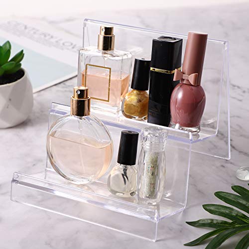 DOITOOL Clear Acrylic Purse Display Stand Holder Wallet Stand 2 Tier Handbag Purse Display Stand Glasses Holder Jewelry Display Riser Shelf for Home Decoration and Organizer - size: 2 Tier