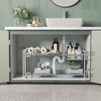 NETEL Under Sink Organizers and Storage,Kitchen Cabinet Organizer,2 Tier Under Sink Expandable Shelves，Bathroom Cabinet Organizer with Pull Out Drawers,(30.9-31.64)" W x 14.69" D x 15.83" H,White - size: Multi-functional with 2 pull out baskets(White)