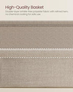 VASAGLE LILEA Collection - Side End Table with Fabric Basket, Modern Nightstand, Square Bedside Table, for Living Room, Bedroom, Matte White and Camel Brown ULET229W10 - color: Matte White + Camel Brown, size: Square + 1 pack