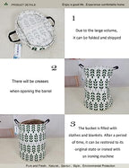 Round Waterproof Laundry Basket,Foldable Storage Basket,Laundry Hampers with Handle,Gift Basket,Suitable For Children's Room and Toy Storage (Leaf) - color: Leaf