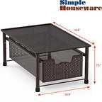 Simple Houseware Stackable Cabinet Basket Drawer Organizer, Bronze - color: Bronze, size: 1-Tier