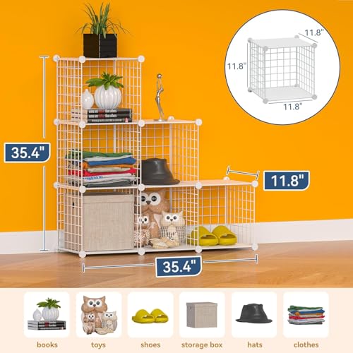 TUMUCUTE Closet Organizer, Organizers and Storage,Cabinet Metal Shelf Rack Storage Shelves Bookshelf,Toy Organizers and Storage Bins (6-Cube, White) - color: White Plus Iron, size: 6 Cubes