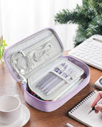 YOKUMA Pencil Case,Large Capacity Pencil Pouch,Aesthetic Zipper Pencil Box, Back to School Supplies for College Student Teen Adults,Travel Essentials,Electronic Cable Organize - color: Lilac