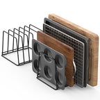Cutting Board Organizer Kitchen Organizer Rack for Cutting Board, Bakeware, and Cookie Sheet, 5-Slot Heavy-Duty Steel Cookware Holder,Rust-Resistant with Anti-Slip Feet (2, Large) - size: Large（2PCS）