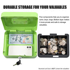 KYODOLED Medium Cash Box with Money Tray,Small Safe Lock Box with Key,Cash Drawer,7.87"x 6.30"x 3.54" Limegreen Medium - color: Limegreen, size: Medium