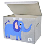CLCROBD Foldable Large Kids Toy Chest with Flip-Top Lid, Collapsible Fabric Animal Toy Storage Organizer/Bin/Box/Basket/Trunk for Toddler, Children and Baby Nursery (Elephant) - color: Elephant