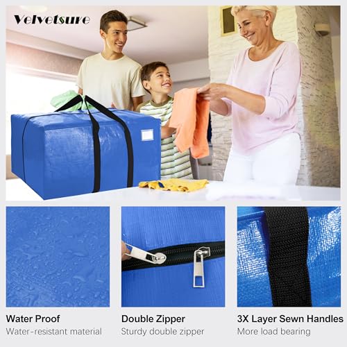 VELVETSURE 12 Pack Heavy Duty Extra Large Moving Bags W/Backpack Straps - Strong Handles & Zippers, Storage Totes For Space Saving, Fold Flat, Alternative to Moving Box and Storage Bin, Multicolor - color: Multicolor, size: 24 Gal - 12 Pack