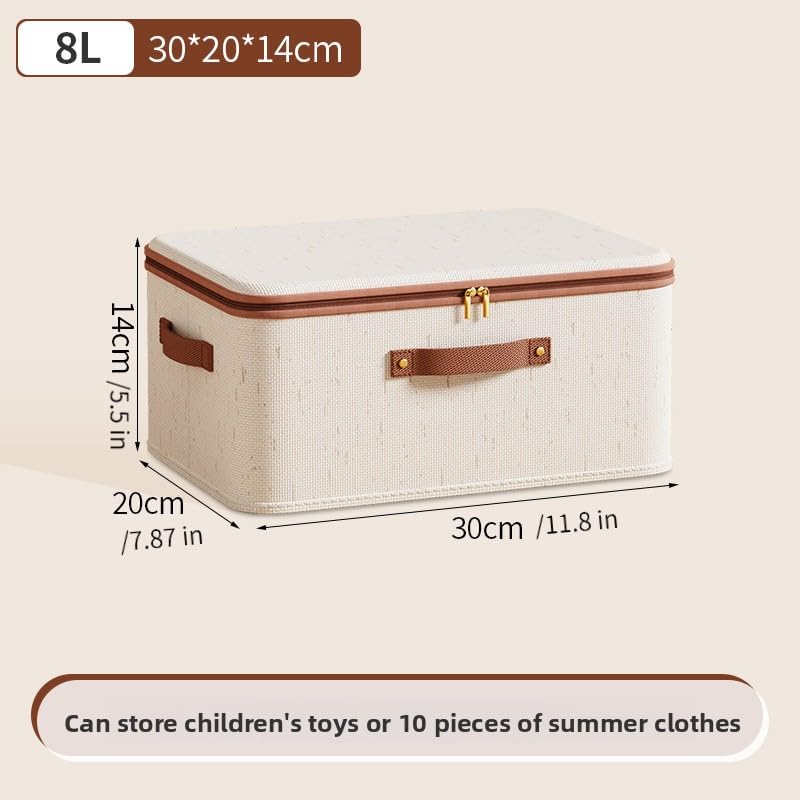 Storage Bins with Lids, Fabric Storage Boxes with Handles, Breathable Cotton Linen Clothes organizing Box for Wardrobe, Closet (Washable) (small) - size: small