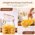 ComSaf 0.5 Gallon / 3 Pack Wide Mouth Glass Jars with Airtight Lids,Large Airtight Food Storage Containers for Pantry, Heavy-Duty Canister Set for Flour, Sugar, Cereal, Cookies, and Pet Food - size: 0.5 Gallon/3pcs
