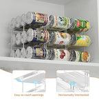LXLXXL Can Organizer For Pantry 6 Tier*3 Canned Food Goods Organizer For Cabinet Clear Automatic Rolling Can Storage Organizer Pantry Holders Rack - size: 6Tier*3