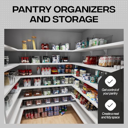 ClearSpace Clear Plastic Storage Bins – Pantry Organizers & Storage Containers, Cabinet Organizer - Home Organization Must Haves for Kitchen, Laundry Room, Office, Closet, Garage & Freezer - size: 4 Pack
