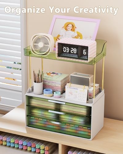 Anylady Bathroom Organizers and Storage, Makeup Organizer (Sturdy Durable Attractive), Ideal for Vanity, Countertop, Counter, Perfume, Skincare, Cabinet, Cosmetic, Dresser Organizer (Green) - color: Green