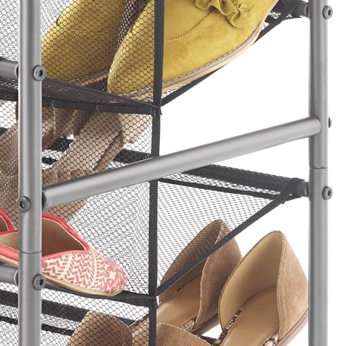 Whitmor 10-Tier Double Sided Shoe Cart, Gunmetal - size: 10-Tier,Gunmetal