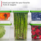 Rubbermaid 2114738 FreshWorks Saver, Medium Short Produce Storage Containers, 2-Pack, 4.6 Cup, Clear - size: 2-Pack, 4.6 Cup