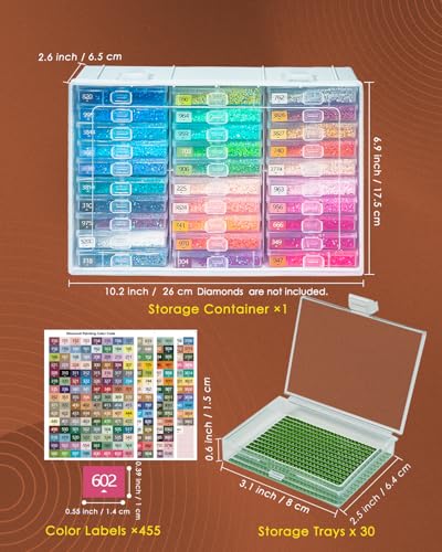 YBUTVY Diamond Art Trays with Lids, 30PCS Diamond Painting Trays with Lids ＆ Diamond Painting Storage, Diamond Painting Accessories for Diamond Art Beads (1 Pack) - size: 1 pack (30pcs)
