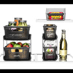 madesmart Premium Small 2 Tier Organizer, Under Cabinet Storage with Sliding Drawers, for Cleaning Supplies, Pantry, Sponges, Bottles, Adjustable Dividers & Pull Out Sliding Baskets, Carbon