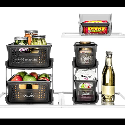 madesmart Antimicrobial 2-Tier Organizer Multi-Purpose Slide-Out Storage with Handles and Dividers for Home and Bath, Pack of 1, Carbon - color: Premium Carbon
