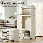 Stackable Storage Bins with 4 Drawers, 314QT Foldable Storage Cabinet with Wheels & Lids, Large Capacity Closet Organizers and Storage for Home, Apartment, Dorm, Closet - Easy No-Tool Assembly - size: Style C