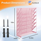 Kuntine.B Wall File Organizer (Pink, 7 Tier 2 Pack) - color: Pink, size: 7 Tier 2 Pack