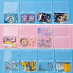 ALINK Photo Storage Box with Handle, 4" x 6" Photo Case Craft Keeper Organizer Container with 16 Inner Case and Label for Pictures, Arts, Crafts, Sewing, Stickers, Office Supplies - Clear - color: Clear