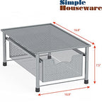 Simple Houseware Stackable Cabinet Basket Drawer Organizer, Silver - color: Silver, size: 1-Tier
