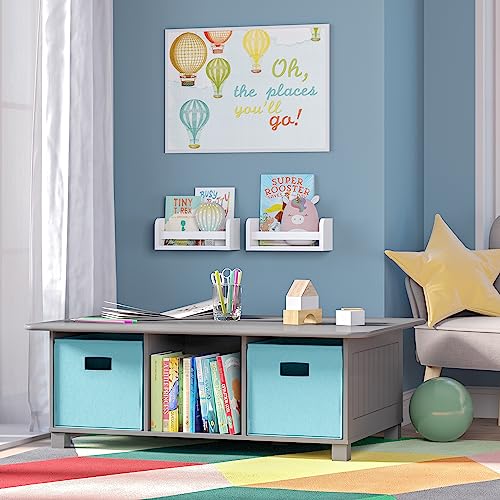 RiverRidge Folding Storage Bins with Handles Aqua Cube Storage Organizer for Closet, Bedroom & Playroom - Closet Organizers and Storage Set of 2 - color: 2 Aqua Bins