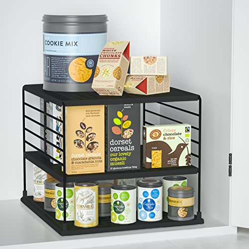 Upgraded Cabinet Organizers and Storage -Divided Compartment Holder for Plastic Bag, Wrap, Foil, Snack and Box for Kitchen and Pantry Organization and Storage, Kitchen Organization(Black) - color: Black