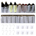 Jestik RV Shoe Storage for Bedside - 16 Large Pocket Bed Hanging Shoe Organizer Bag with Hooks, Wall Mounted Shoes Rack, Foldable Mesh Pockets, Bedside Caddy for Shoes, RV & Camper Essentials (2 Pack)