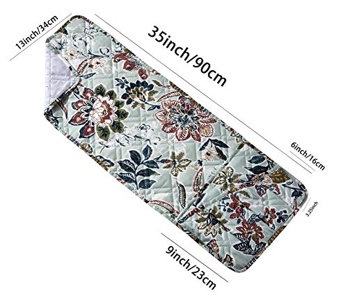 Brilliant Sunshine Vintage Beautiful Green Flowers Couch Armrest 5 Pockets Organizer, Slip Resistant Armchair Caddy, Washable Remote Controls Holder, Storage for Magazine, Tablet, iPad, 35×13", Green - color: Green