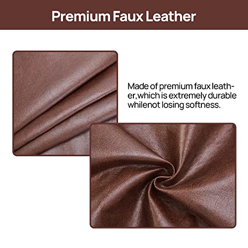 Teniux Remote Control Holder Faux Leather Armrest Organizer with 6 Pockets for recliner couch sofa, Armchair Caddy for Smart Phone, Book, Magazines, Ipad, Remotes (Brown) - color: Brown