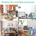 SAYEEC Sturdy Magazine Holder 4 Compartments Plastic Desktop File Organizer File Dividers Office Organizer Storage Document Magaizne Rack Display Box (Green) - color: Green-4 Sections