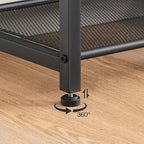 HOOBRO Small Shoe Bench, 3-Tier Shoe Rack, Shoe Storage Bench with PU Seat Cushion, Entryway Shoe Rack Bench with Metal Mesh Shelves, Freestanding Shoe Organizer for Hallway, Brown CB33HX01 - color: Brown + Black